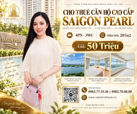 Hải Yến 0963775556 - Cho thuê căn hộ 4PN 206m2 tại Saigon Pearl - Trục view đẹp nhất dự án