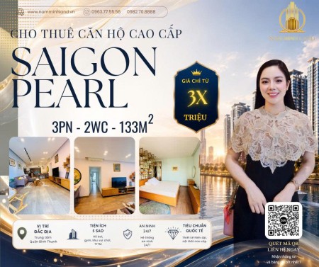 Hải Yến 0963.77.55.56 - Cho thuê căn hộ 3 phòng ngủ Saigon Pearl diện tích 135 m2