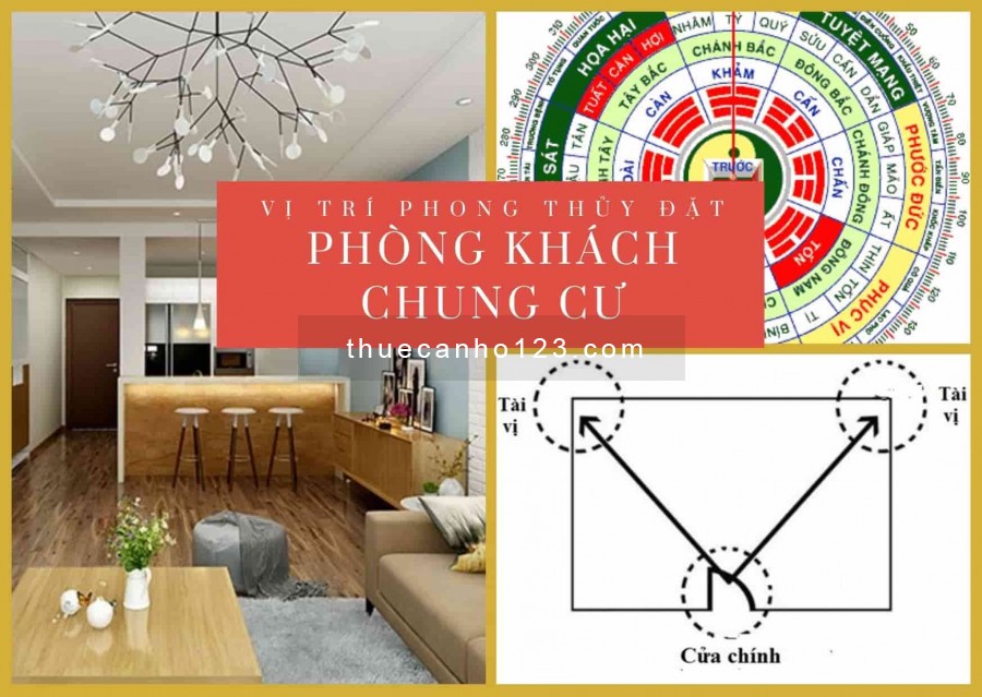 Vị trí đặt phòng khách căn hộ đúng phong thủy