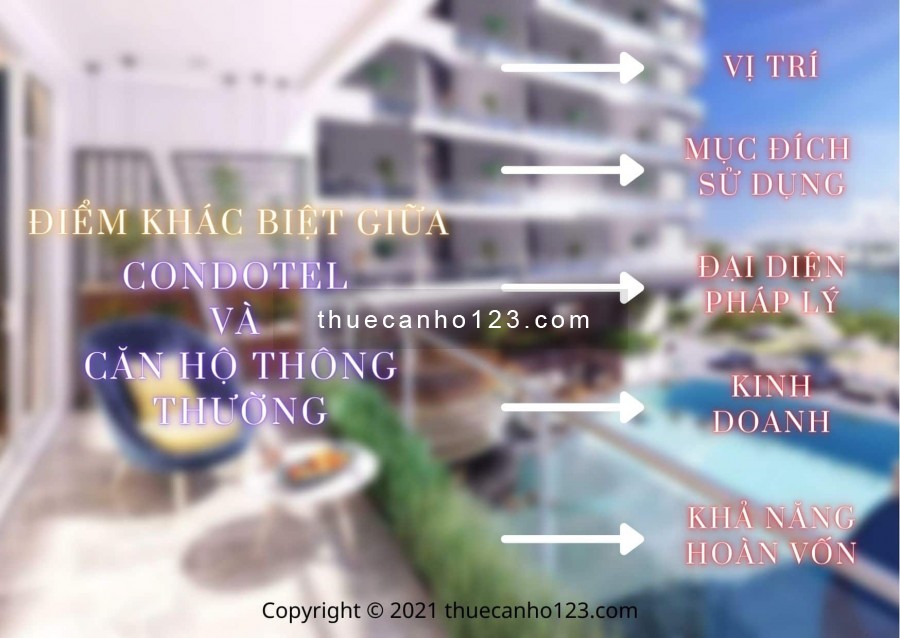 Điểm khác nhau giữa condotel và căn hộ thông thường