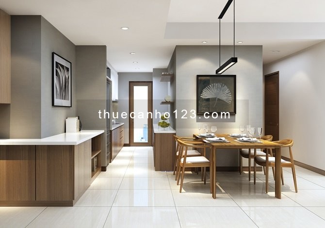 Cần cho thuê căn hộ tầng cao, dt 97m2, 2 PN, có sẵn đồ, Him Lam Chợ Lớn, giá 13 triệu/tháng