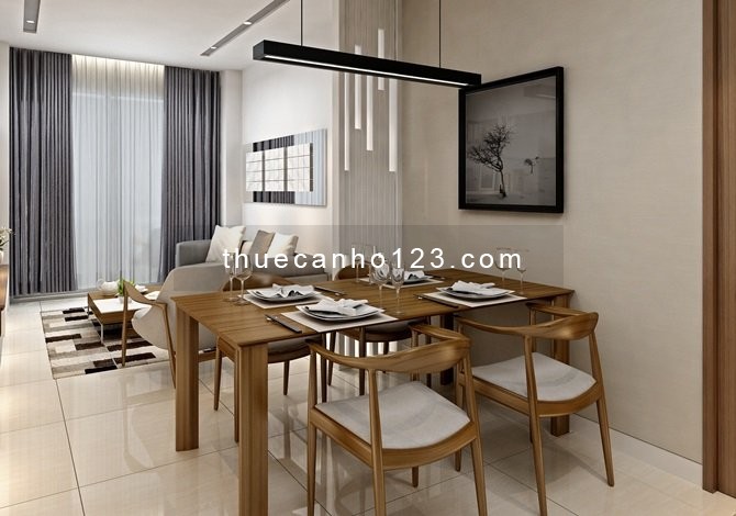 Cần cho thuê căn hộ tầng cao, dt 97m2, 2 PN, có sẵn đồ, Him Lam Chợ Lớn, giá 13 triệu/tháng