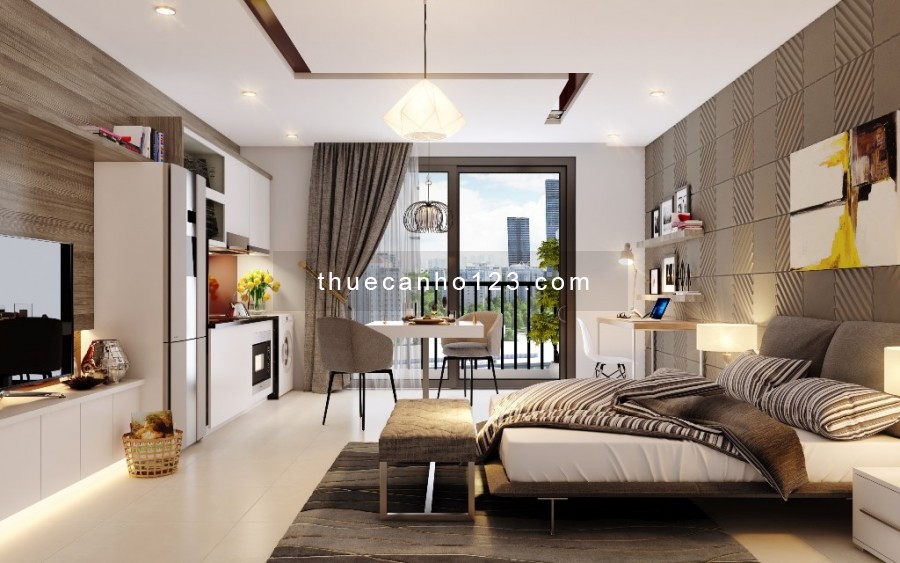 Cho thuê căn hộ Soho C2.21 Vinhomes D’Capitale Trần Duy Hưng: 39m2, 1PN, đủ đồ, 9tr (MTG)