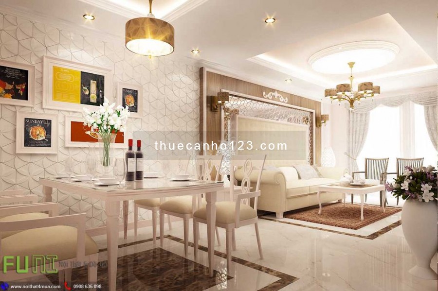 Cần cho thuê gấp căn hộ chung cư Oriental Plaza 80m2 2PN nội thất hiện đại cao cấp, đầy đủ
