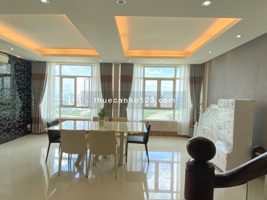 Cho thuê căn hộ Penhouse Phú Hoàng Anh diện tích 250m2 có 4 phòng ngủ, nhà đã hoàn thiện bao đẹp, sang trọng