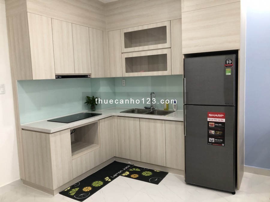 Cho thuê căn hộ safira khang điền 2PN 6,2tr có rèm máy lạnh, bếp từ, tủ bếp trên dưới, dàn phơi, hút mùi