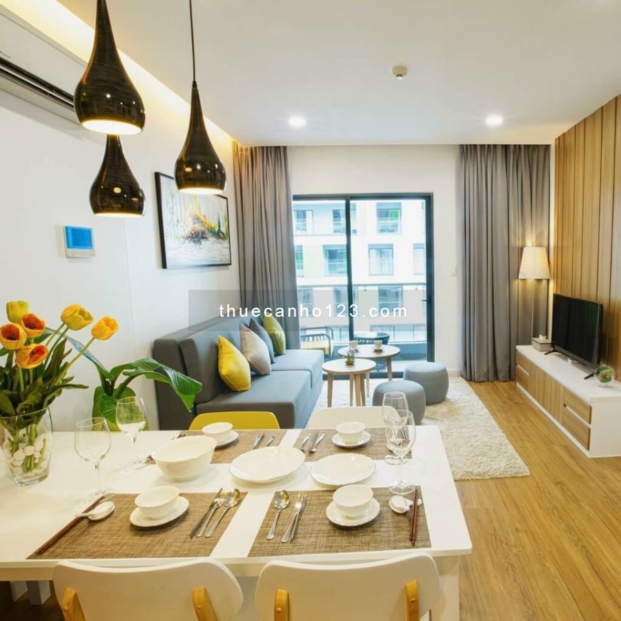 Cho thuê căn hộ chung cư 52m2, 2 phòng ngủ có 2 ban công thoáng mát, ngắm cảnh thoải mái