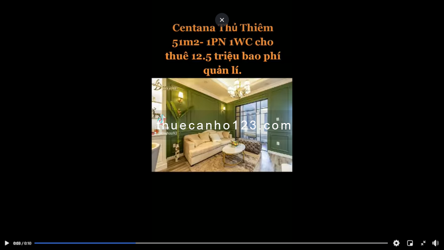 Cho thuê căn hộ mới có 1pn tổng diện tích 51m2 tại dự án Centana Thủ Thiêm