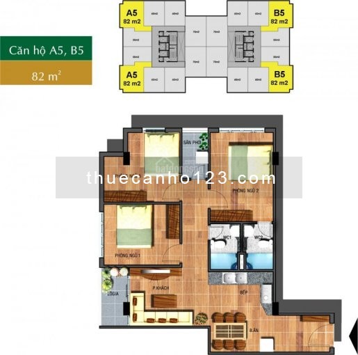 Căn hộ Saigon Town quận Tân Phú 85m2 3PN