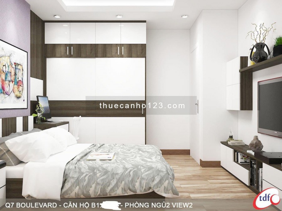 Cho thuê căn hộ tại chung cư Q7 boulevard, căn góc view đẹp, 2pn, 2wc,full nội thất