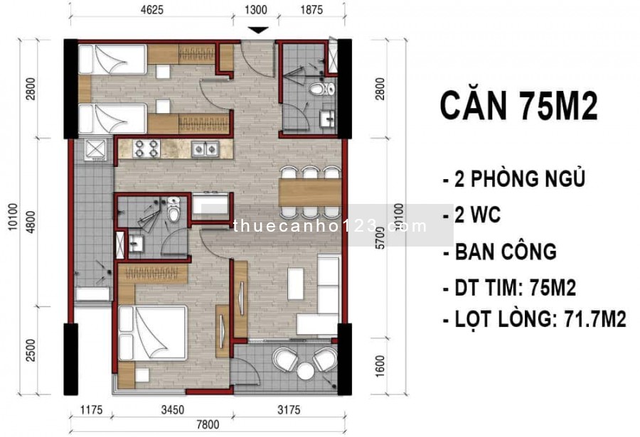 Căn hộ FLORA NOVIA 2 phòng ngủ cho thuê chỉ 6 triệu/tháng