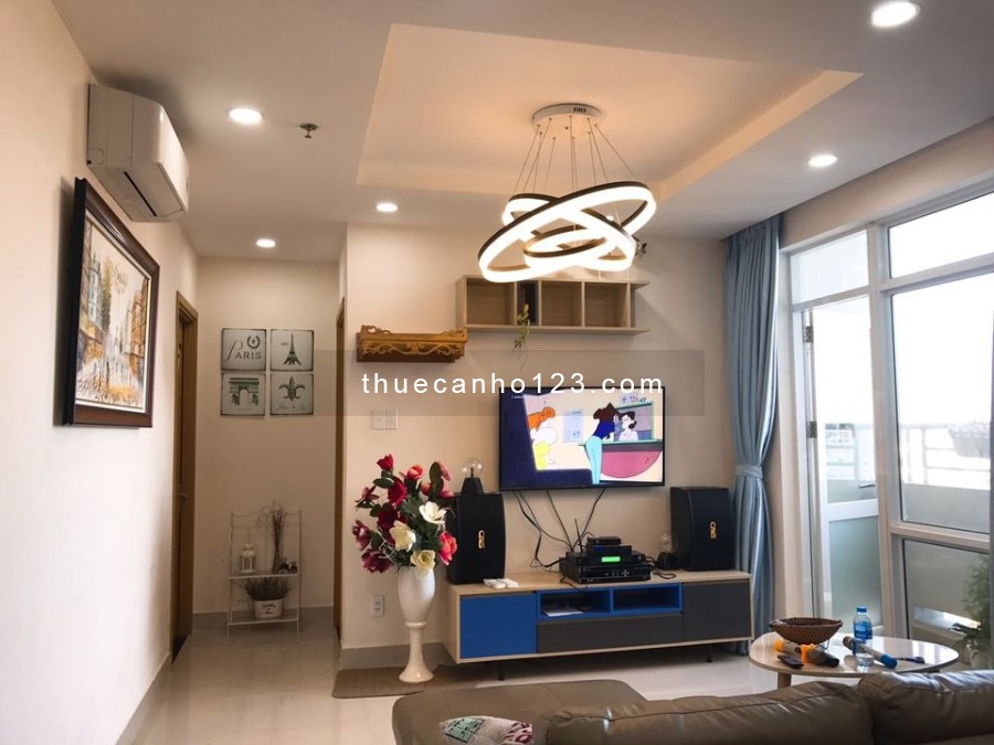 Cho thuê căn hộ Him Lam Chợ Lớn Quận 6, căn 86m2, gồm 2 phòng, 2 phòng vệ sinh, giá 14 triệu/tháng