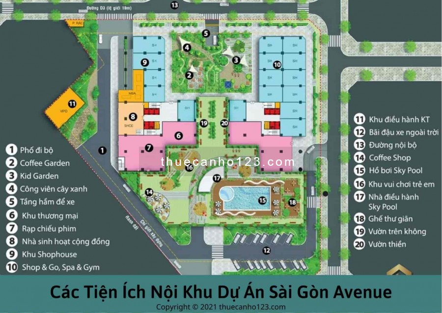 Các tiện ích nội khu dự án Sài Gòn Avenue Thủ Đức