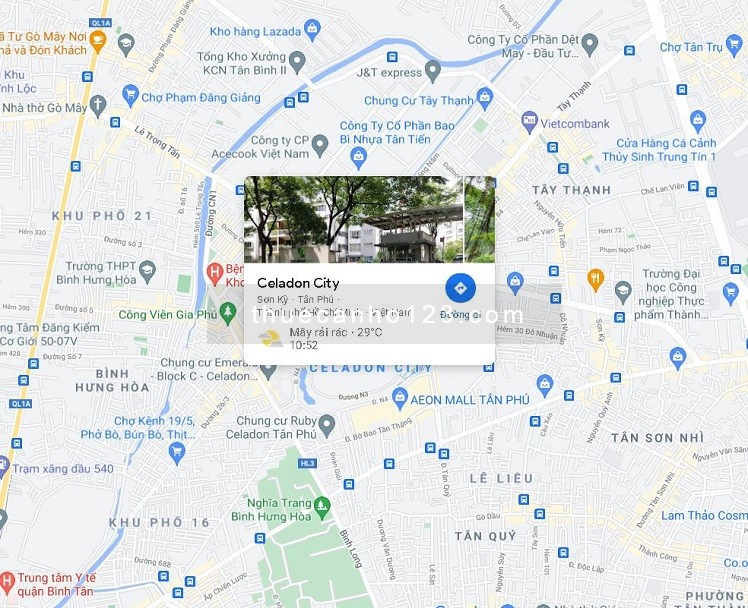 Chung cư Celadon City có điểm nổi bật về vị trí địa lý