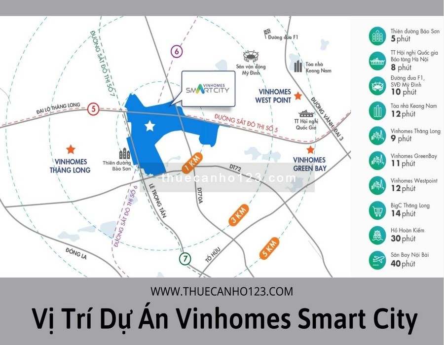 Vị trí dự án Vinhomes Smart City Hà Nội