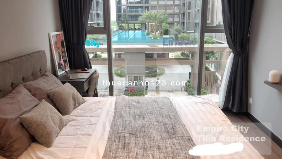 Cho thuê căn hộ cao cấp 1 phòng ngủ tại Empire City Thủ Thiêm, full nội thất, view hồ bơi giá 19tr7