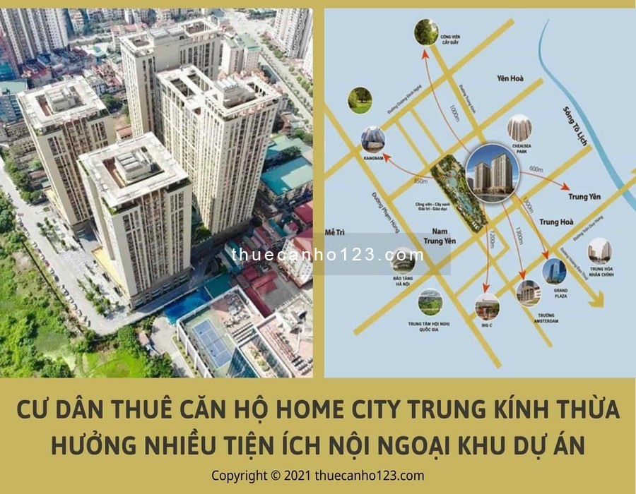 Cư dân thuê căn hộ Home City Trung Kinh thừa hưởng nhiều tiện ích nội ngoại khu dự án