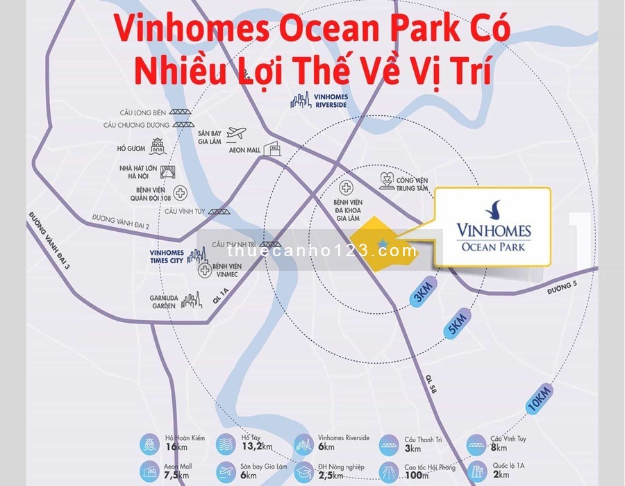 Vinhomes Ocean Park có nhiêu lọi thế về trị trí