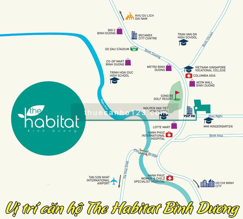 Vị trí căn hộ The Habitat Bình Dương