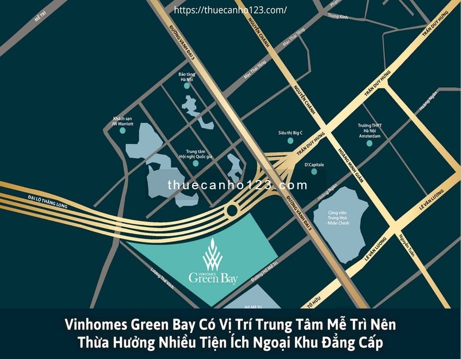 Vinhomes Green Bay có vị trí trung tâm nên thửa hưởng nhiều tiện ích ngoại khu đẳng cấp