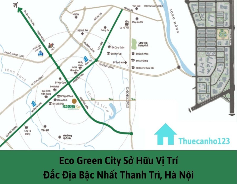 Eco Green City sở hữu vị trí đắc địa bậc nhất Thanh Trì, Hà Nội