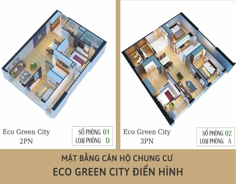 Mặt bằng căn hộ chung cư Eco Green City điển hình
