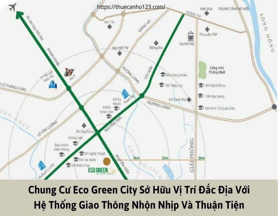 Chung cư Eco Green City sở hữu vị trí đắc địa với hệ thống giao thông nhộn nhịp và thuận tiện