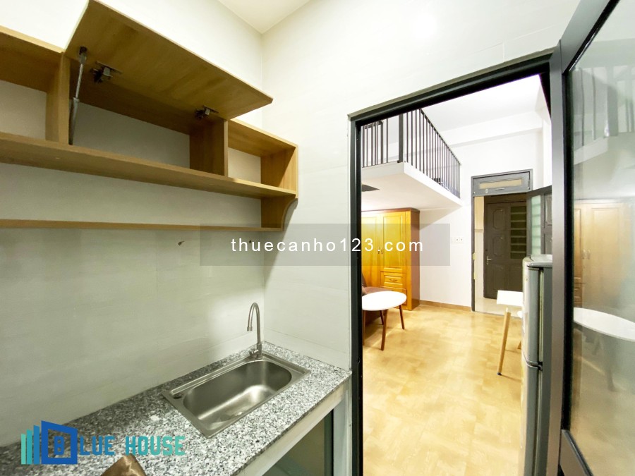 Cho thuê căn hộ rộng 30M2 Dạng gác có bếp tách biệt phòng ngủ full nội thất