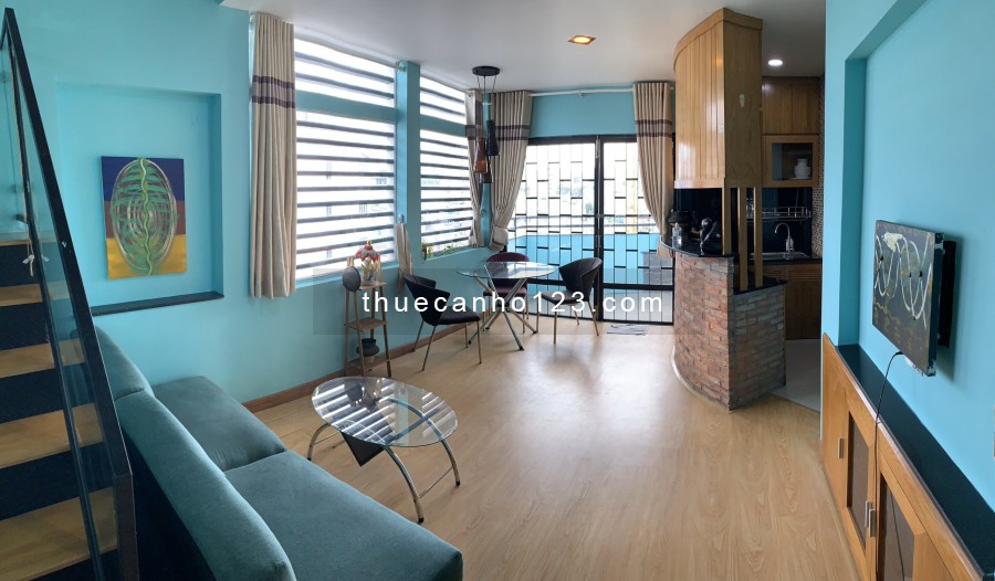 Căn hộ Penthouse có 1pn riêng full nội thất có ban công thoáng mát