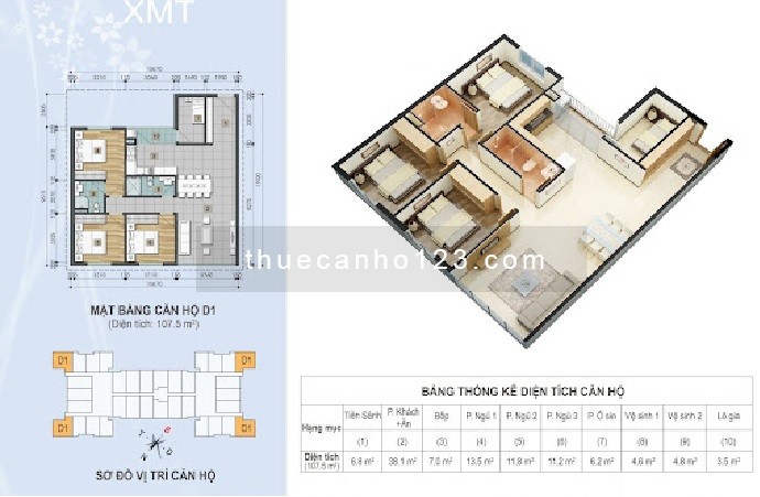 Cần cho thuê căn 2,3 ngủ tại chung cư Golden West Thanh Xuân, giá từ 8.5 triệu