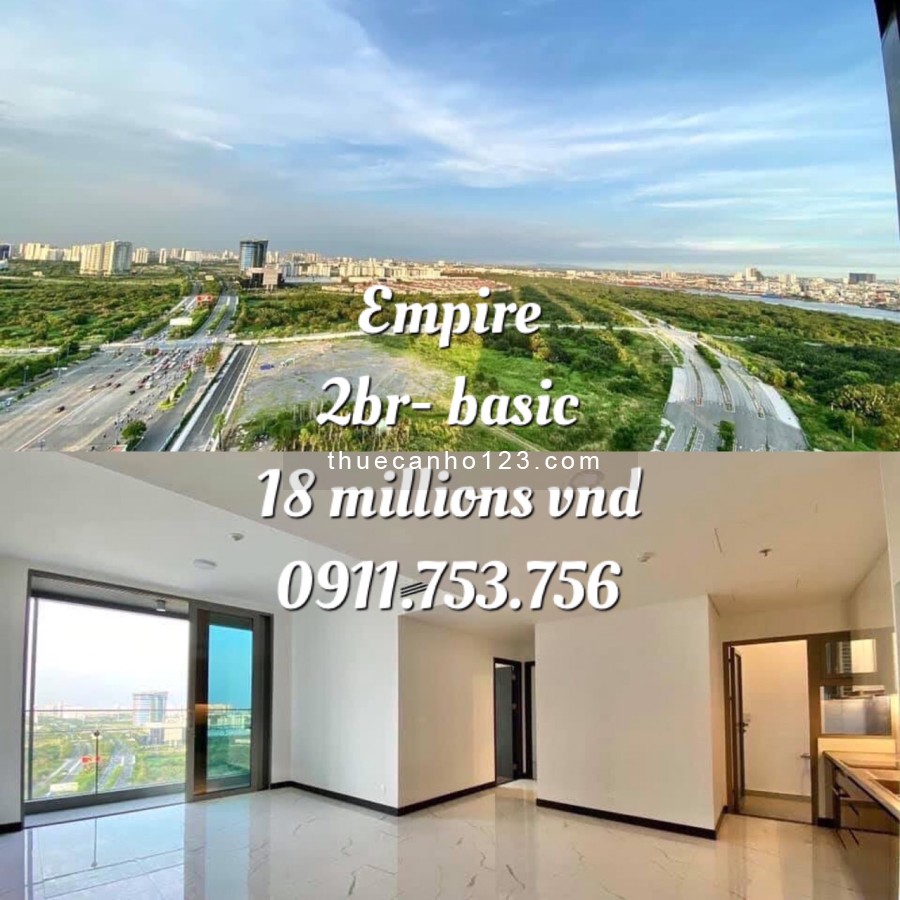 Tuyết 0911753756 Cho thuê căn hộ 2 phòng ngủ, empire city, thủ thiêm, quận 2 - chỉ 18tr/tháng