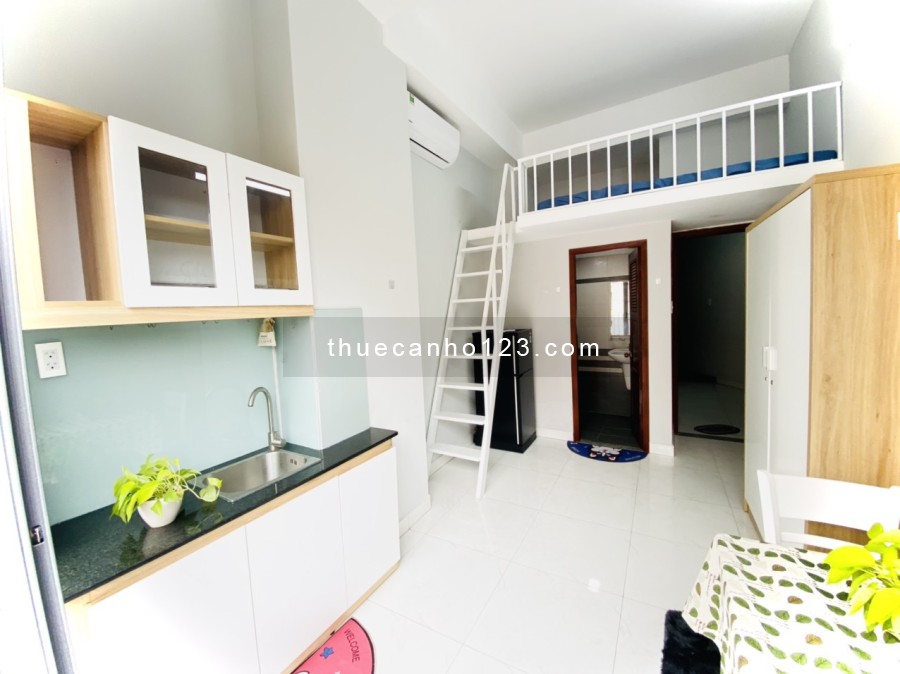 Cho thuê căn hộ duplex ban công - full nội thất, gần công viên HVT