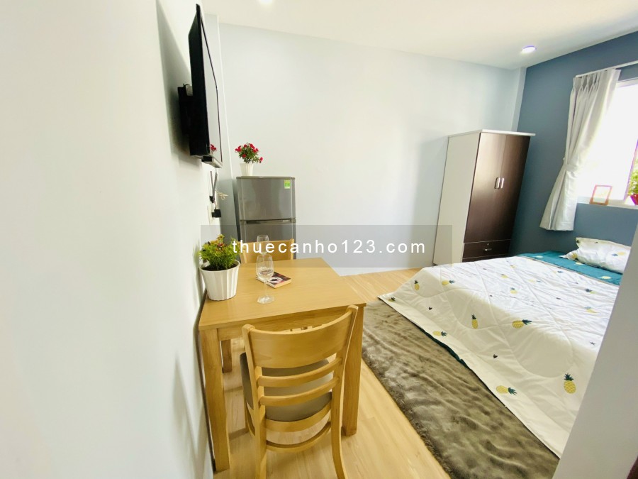 Cho thuê căn hộ 1 phòng ngủ chung cư mini - Nguyễn Cửu Vân, Bình Thạnh - ban công, máy giặt