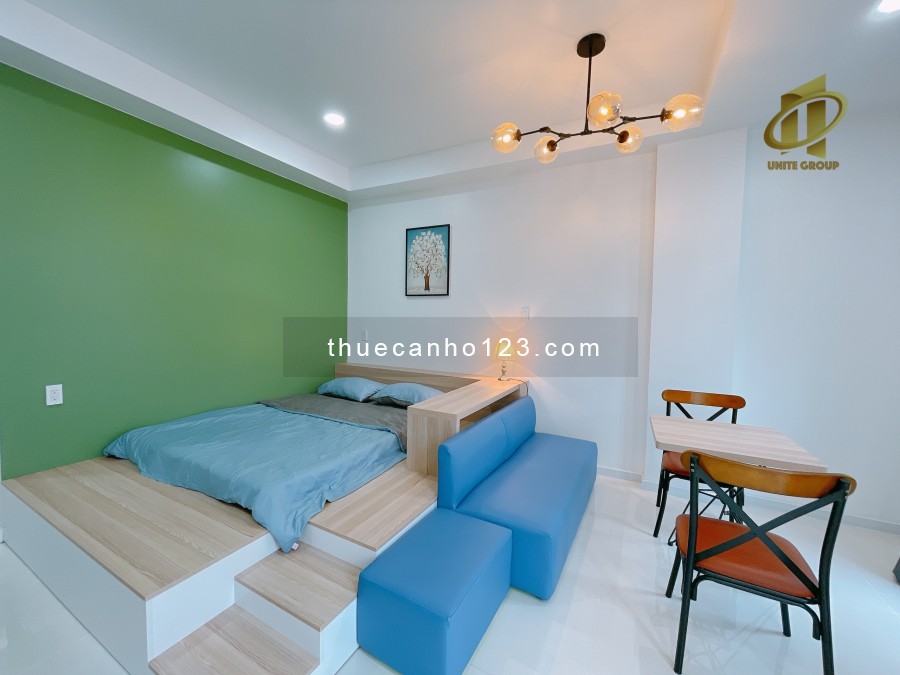 Cho thuê căn studio 35m2 - ban công - full nội thất, ngay công viên HVT, gần khu vực sân bay.