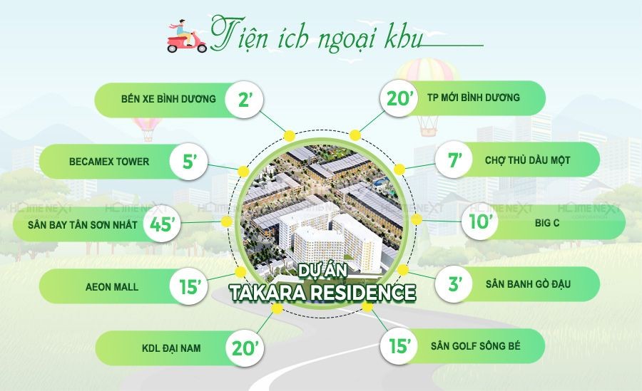 Tiện ích ngoại khu căn hộ Takara Residence 