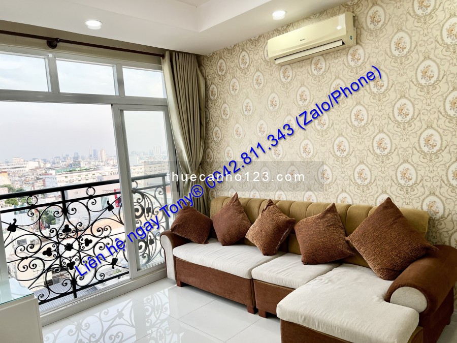 Cho thuê căn hộ Cộng Hòa Plaza 2 phòng ngủ/2WC tiện nghi đẹp 12 Triệu, tầng cao Tel 0942.811.343