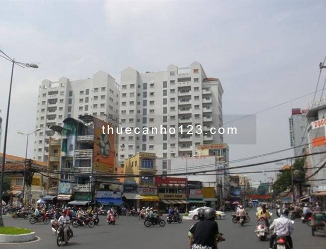 Cho thuê căn hộ chung cư 203 Nguyễn Trãi Q1.60m,2PN,đầy đủ nội thất.Giá 10tr/th