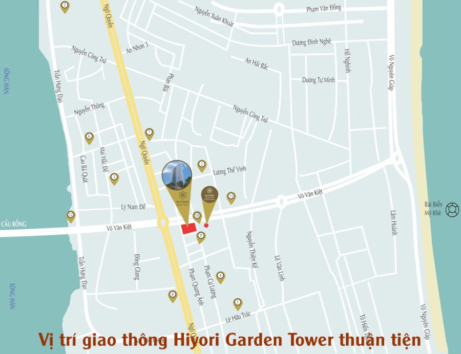 Vị trí giao thông Hiyori Garden Tower thuận tiện