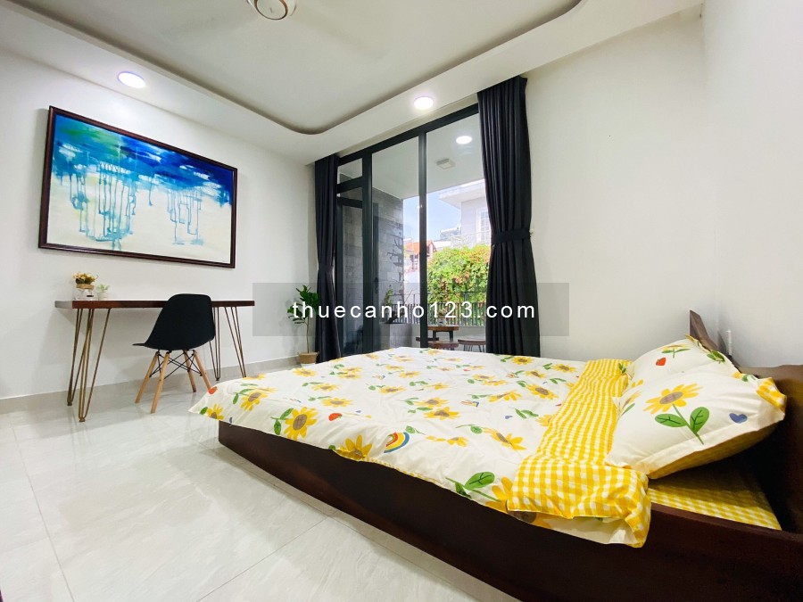 Studio Ban Công Cây Xanh thoáng mát, Full nội thất tại 493 Nơ Trang Long, Phường 13, Bình Thạnh