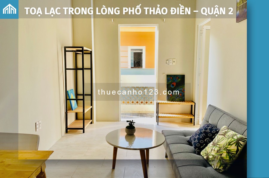 Căn hộ 1PN có balcony thoáng mát cho thuê ngay Thảo Điền - 8.5 triệu/tháng