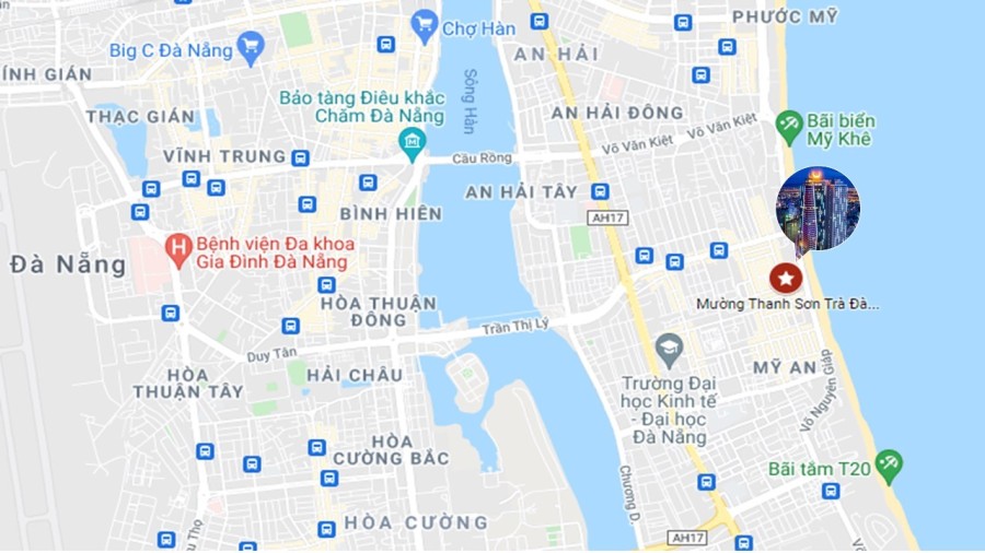 Vị trí thuận lợi căn hộ Mường Thanh Sơn Trà