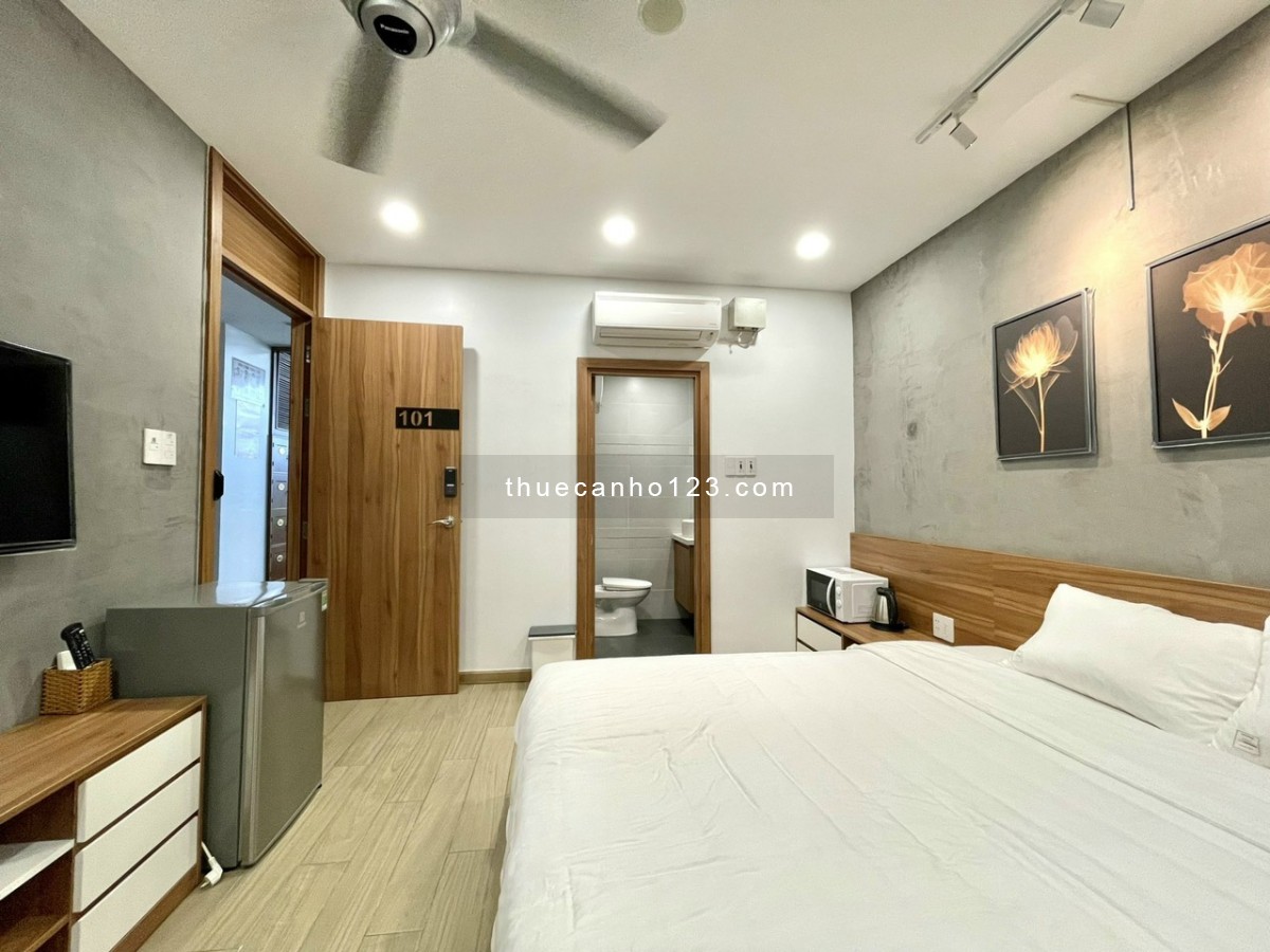 Studio sàn gỗ Full nội thất hỗ trợ 500k trong 3 tháng đầu cho khách kí 6 tháng