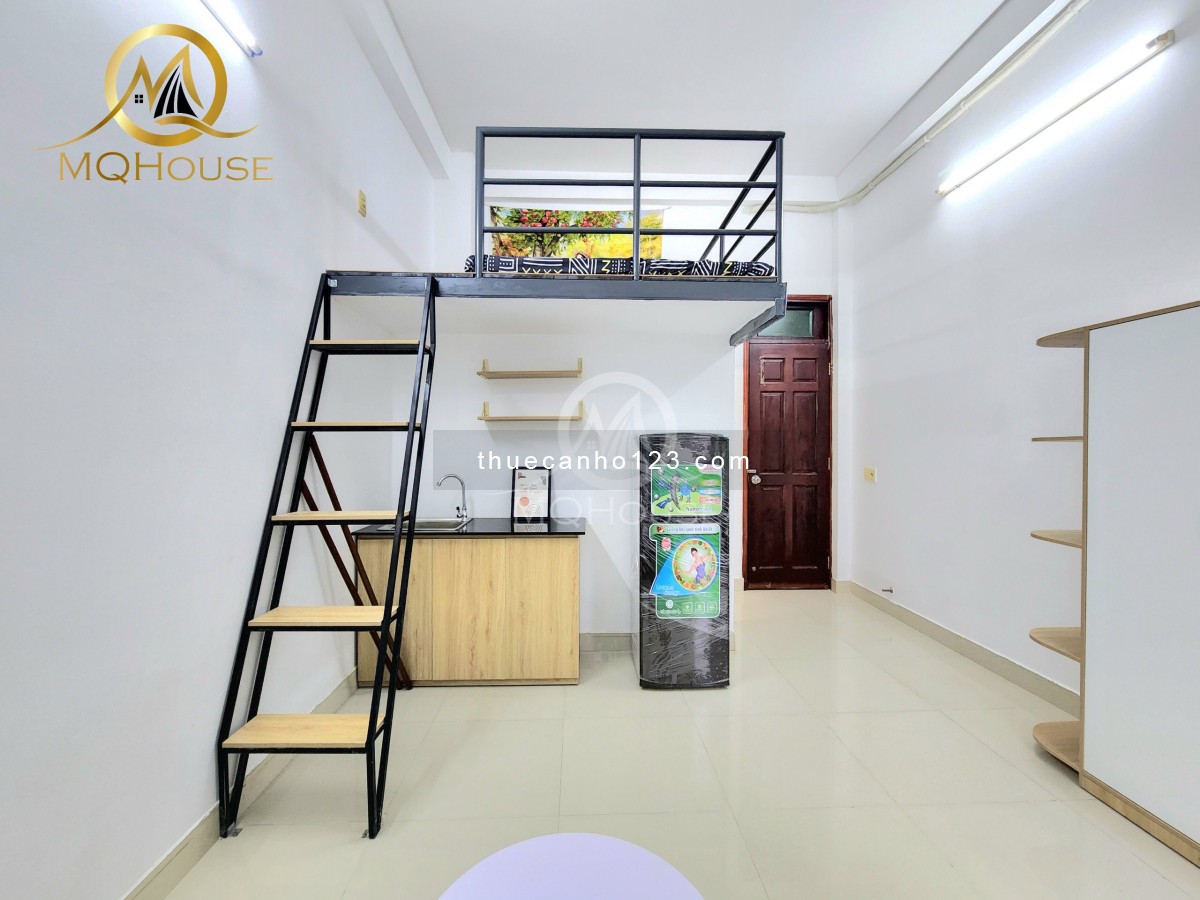 Cho thuê căn hộ duplex mới - hiếm, cửa sổ - ban công ngay cầu vượt Hoàng Hoa Thám