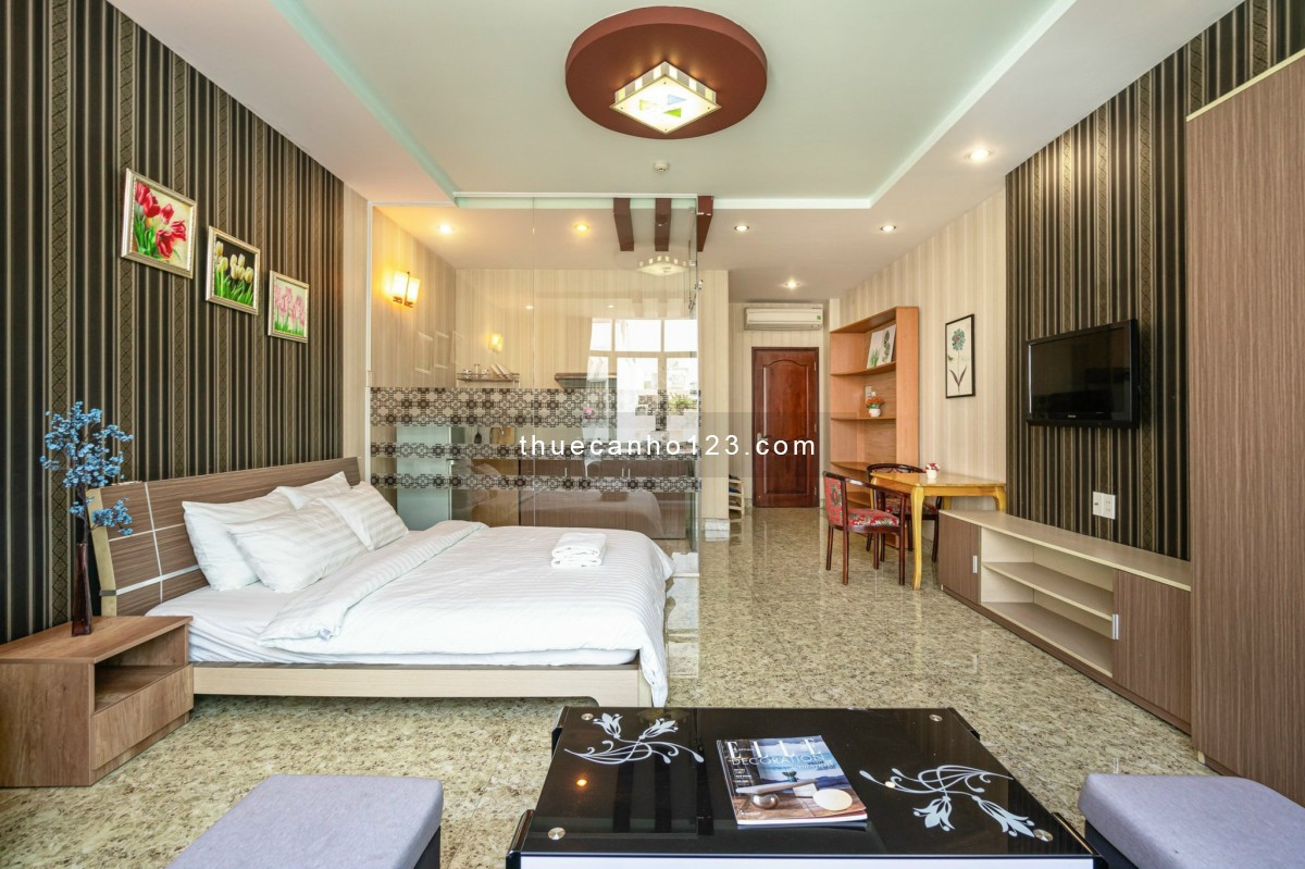 Cho thuê căn hộ 1PN 40m2, View đẹp, full cửa sổ ở quận 1