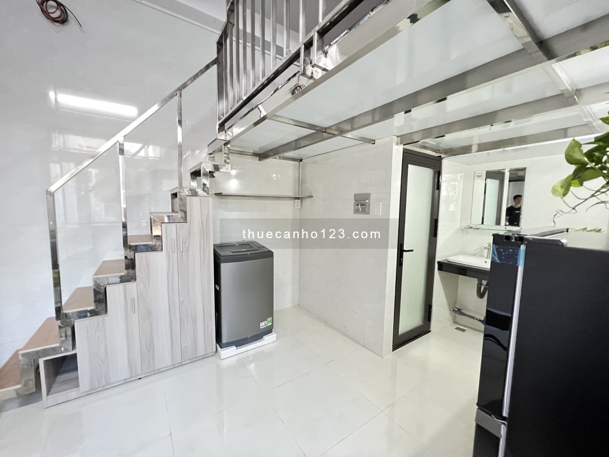 Khai trương căn hộ Studio, duplex máy giặt riêng mới 100% ngay cv Lê Thị Riêng