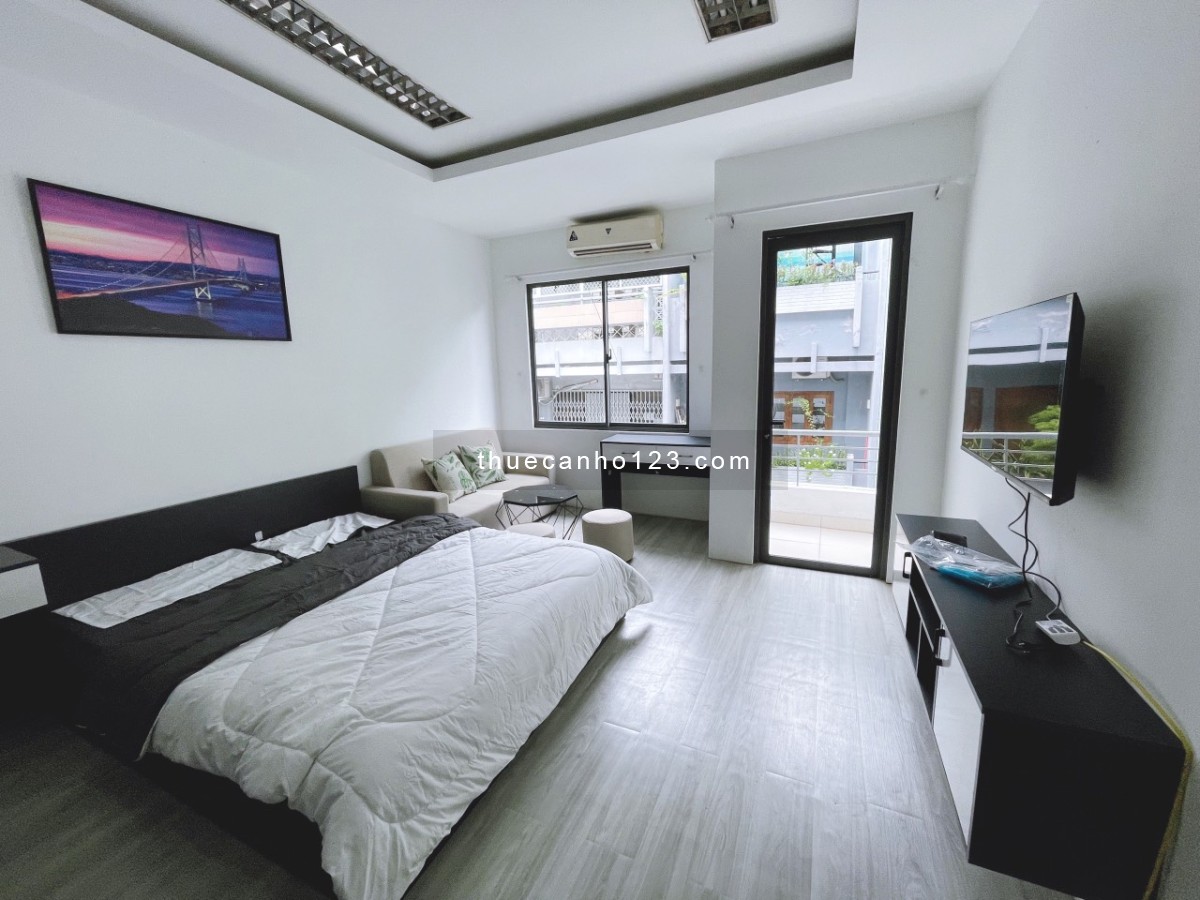Căn hộ 1 pn balcon, máy giặt riêng, đủ nội thất gần CV Lê Văn Tám- Võ Thị Sáu, Tân Định - Q1 - 40m2