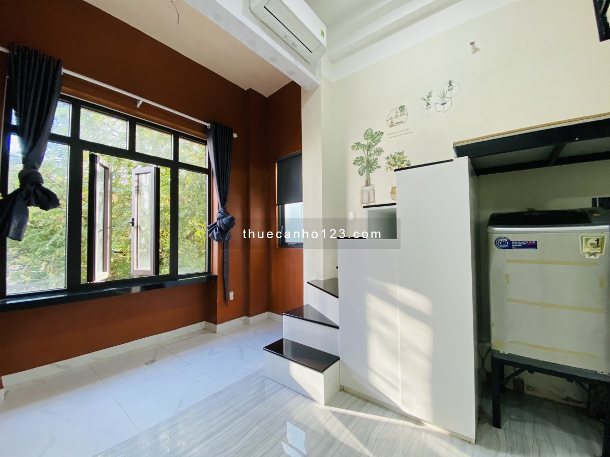 Cho thuê căn hộ Duplex máy giặt riêng, gác cao, giá rẻ chỉ 5tr5, gần Vivo City, dt 30m2 1 pn 1 wc