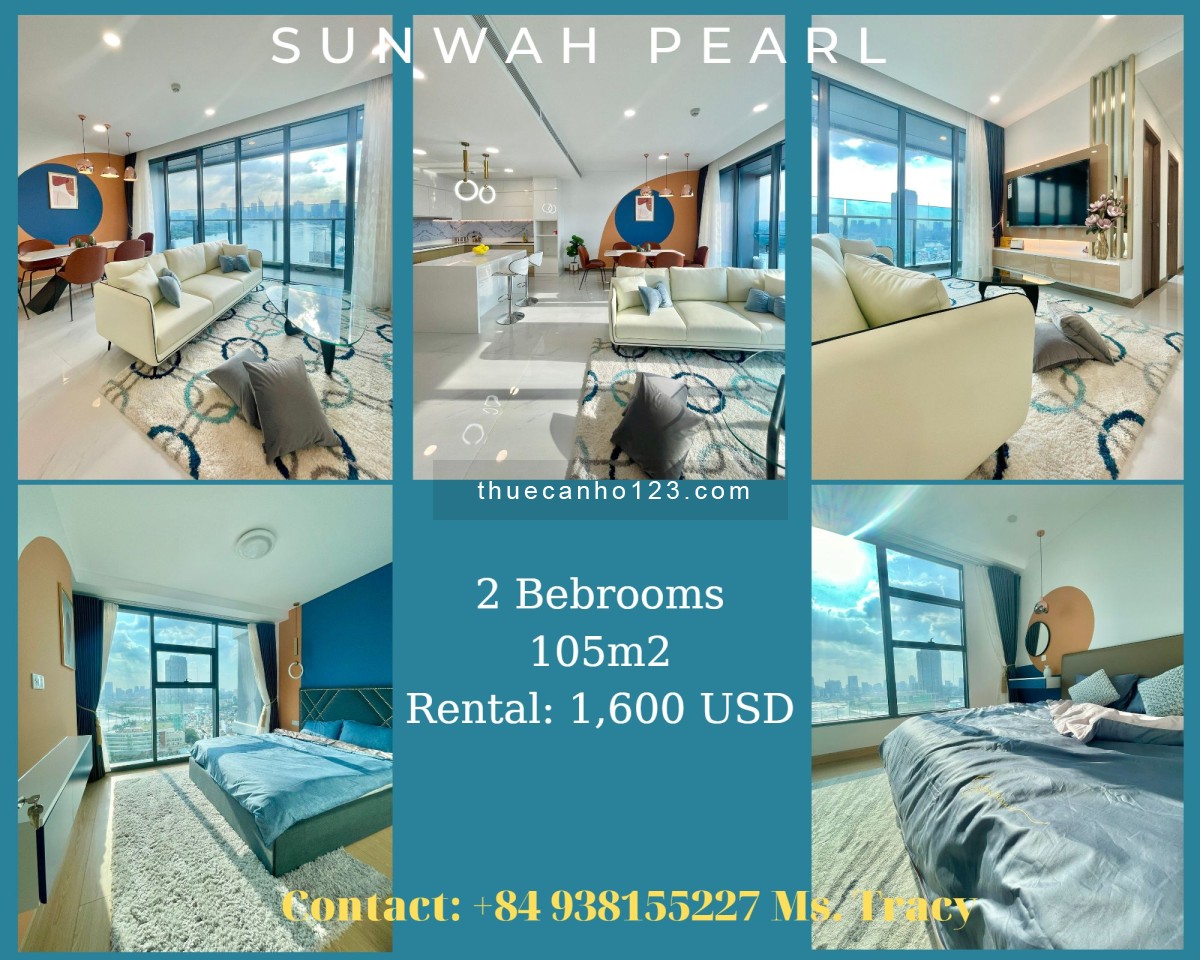 Cho thuê căn hộ 2 pn Sunwah Pearl "căn hoa hậu", giá 37 triệu, dt 105m2