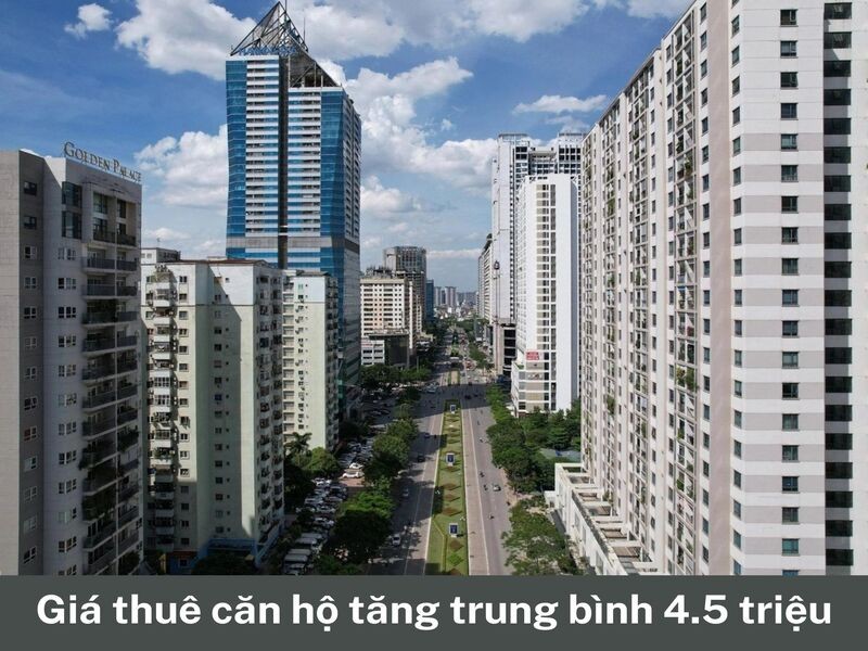 Giá thuê căn hộ thành phố tăng trung bình 4.5 triệu/tháng