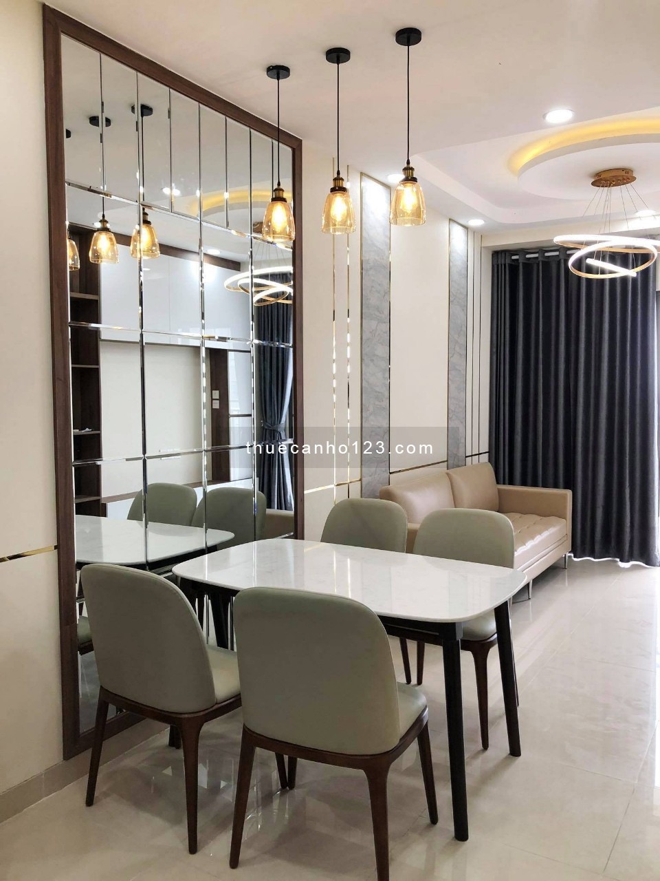 Căn hộ chung cư Q2, thiết kế 2 phòng ngủ, 1 wc, đầy đủ nội thất, The Sun Avenue